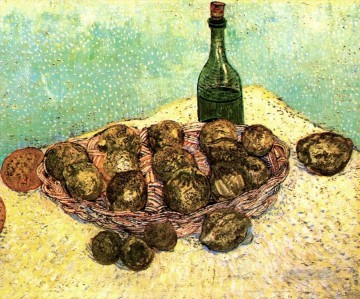 Bodegón Botella Limones y Naranjas Vincent van Gogh Pinturas al óleo